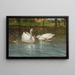 Swans and Cygnets - Patrick Downie — framed artwork on a wall