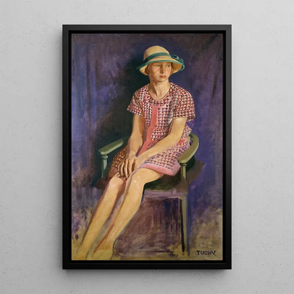 Portrait of Biddy Campbell, daughter of the 2nd Lord Glenavy - Patrick Joseph Tuohy — framed artwork on a wall
