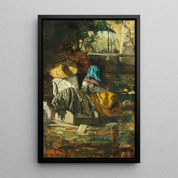 Two Laundresses - Paul-Camille Guigou — framed artwork on a wall