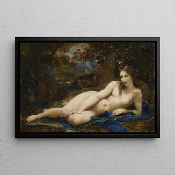 Diane se reposant - Paul-Jacques-Aimé Baudry — framed artwork on a wall