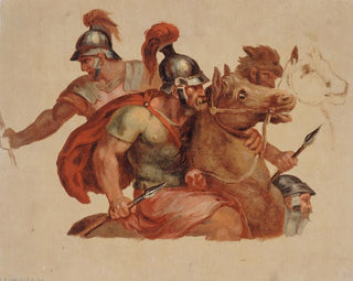 Antique Cavalry Studies after Charles Le Brun - Paul-Jacques-Aimé Baudry — artwork view