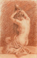 a feminine figure styling her hair - Paul Albert Baudouin — artwork view