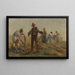 Histoire du blé Moissonneurs aiguisant leurs faux - Paul Albert Baudouin — framed artwork on a wall