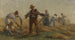 Histoire du blé Moissonneurs aiguisant leurs faux - Paul Albert Baudouin — artwork view