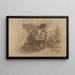 Mother and Child and Village on Fire - Paul Albert Laurens — framed artwork on a wall