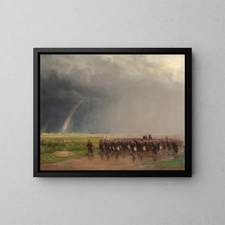 Soldiers marching - Paul Alexandre Protais — framed artwork on a wall