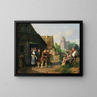 La Procession de mariage - Paul August Plum — framed artwork on a wall
