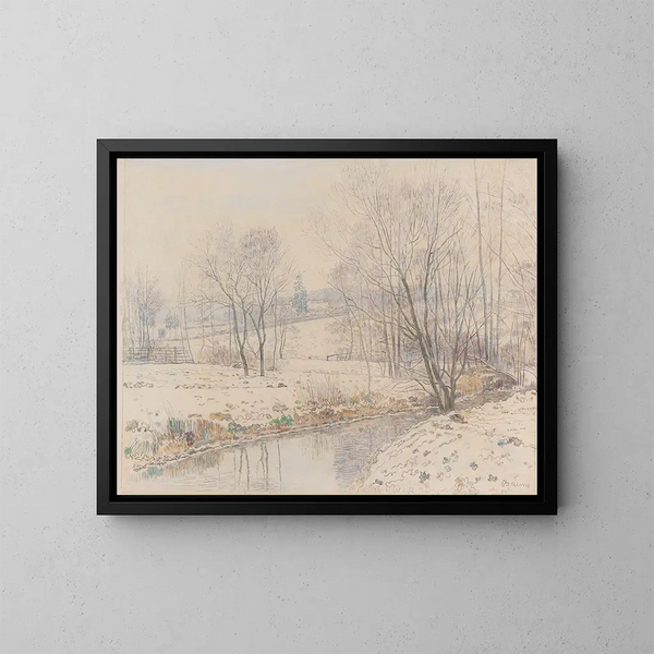 River landscape in Hesse - Paul Baum — framed artwork on a wall