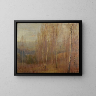 Les Bouleaux en hiver - Paul Bocquet — framed artwork on a wall