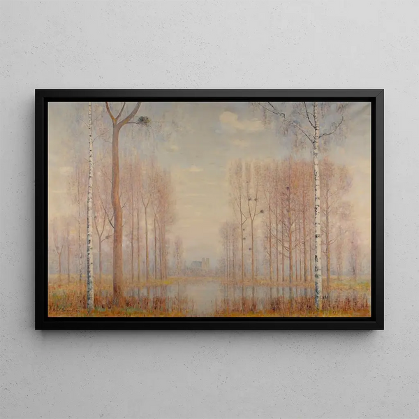 Landscape Painting of Champagne Countryside - Paul Bocquet — framed artwork on a wall
