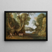 Fauns in a wooded landscape - Paul Bril — framed artwork on a wall