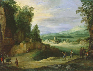 Landscape with Men Playing Chicane - Paul Bril — artwork view