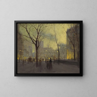 Hôtel Plaza sous la pluie - Paul Cornoyer — framed artwork on a wall