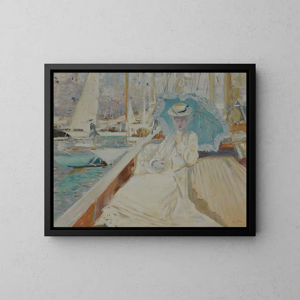En bateau - Paul César Helleu — framed artwork on a wall