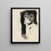 Head of a Woman - Paul César Helleu — framed artwork on a wall