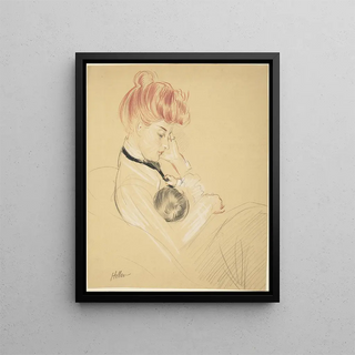 Paul Csar Helleu - Madame Helleu Cradling Paulette in Her Arms.webp