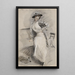 Madame Paris sitting on a bench - Paul César Helleu — framed artwork on a wall