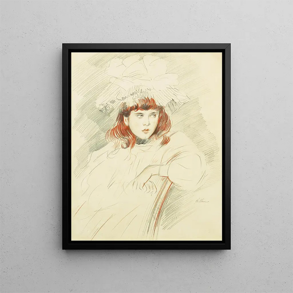 Portrait Painting of Ellen - Paul César Helleu — framed artwork on a wall