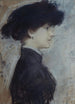 Portrait of a woman in profile - Paul César Helleu — artwork view