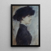 Portrait of a woman in profile - Paul César Helleu — framed artwork on a wall