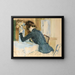Portrait of a young girl in profile - Paul César Helleu — framed artwork on a wall