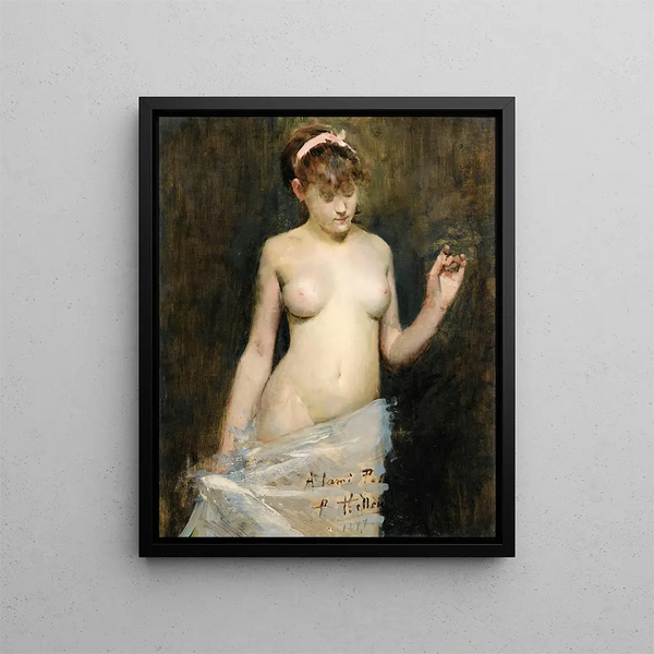 Nude Standing Painting - Paul César Helleu — framed artwork on a wall