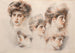 Études de cinq têtes de femme - Paul César Helleu — artwork view