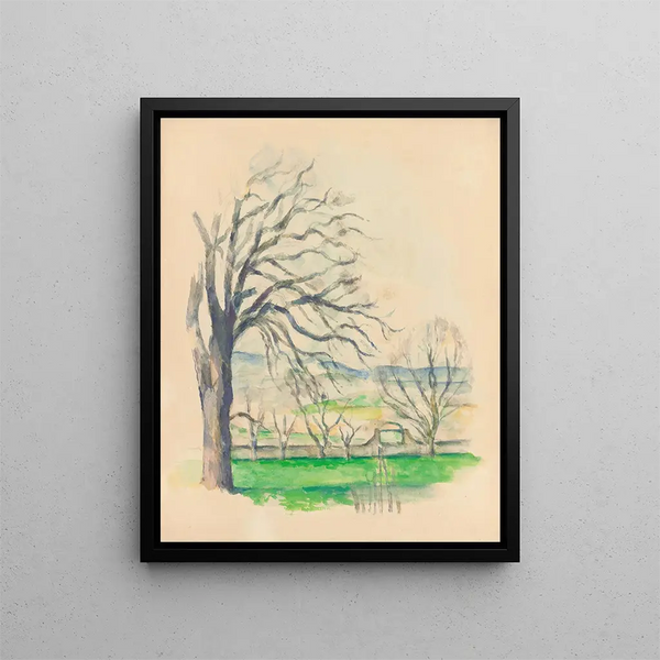 Tree Bare at Jas de Bouffan - Paul Cézanne — framed artwork on a wall