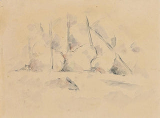 Trees among Rocks - Paul Cézanne — artwork view