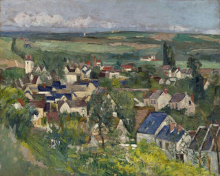Panoramic view painting of Auvers - Paul Cézanne — artwork view