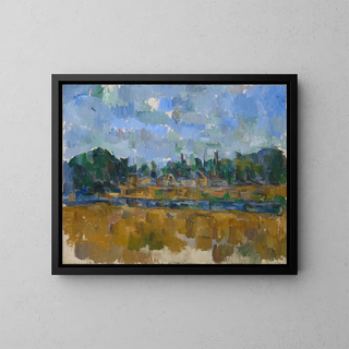 Banks of a River - Paul Cézanne — framed artwork on a wall