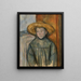 Boy with Straw Hat - Paul Cézanne — framed artwork on a wall