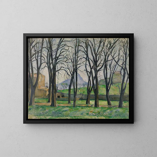 Chestnut Trees at Jas de Bouffan - Paul Cézanne — framed artwork on a wall