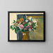 Flowers in a Red Vase - Paul Cézanne — framed artwork on a wall