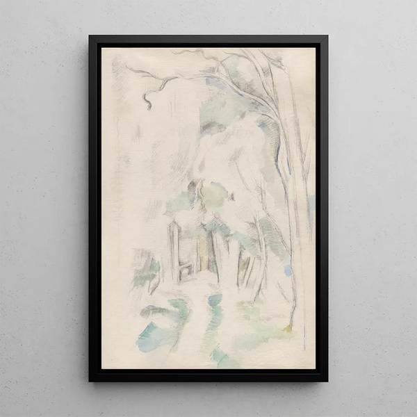 Path in the Woods - Paul Cézanne — framed artwork on a wall