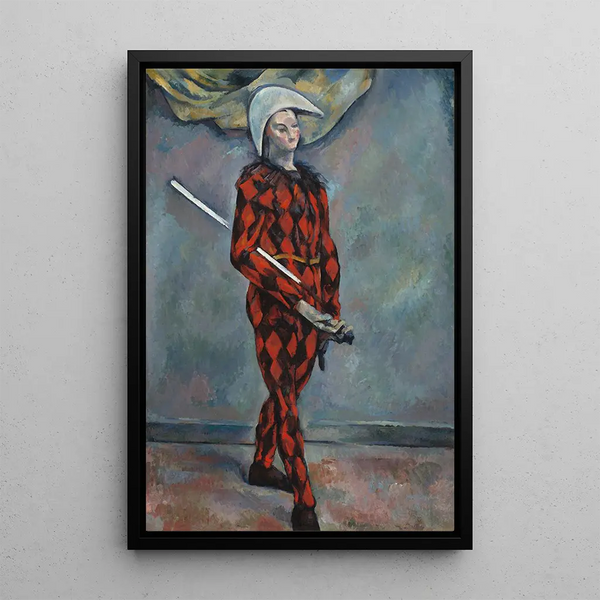 Harlequin - Paul Cézanne — framed artwork on a wall