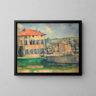 House in Aix - Paul Cézanne — framed artwork on a wall