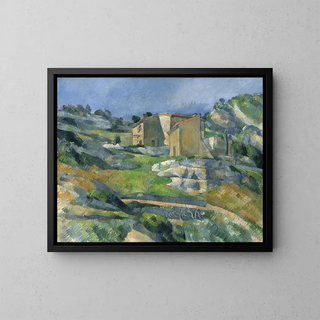 Maisons en Provence, la vallée des Riaux près de L'Estaque - Paul Cézanne — framed artwork on a wall