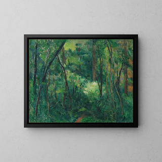 Interior of a Forest - Paul Cézanne — framed artwork on a wall