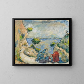 The Murder in the Ravine - Paul Cézanne — framed artwork on a wall