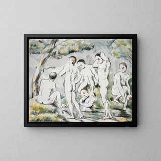Les Baigneurs - Paul Cézanne — framed artwork on a wall