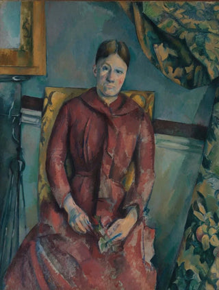 Paul Czanne - Madame Czanne Hortense Fiquet 18501922 in a Red Dress.webp