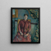 Madame Cézanne Hortense Fiquet 1850-1922 in red dress - Paul Cézanne — framed artwork on a wall