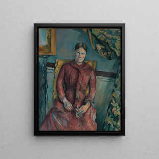 Paul Czanne - Madame Czanne Hortense Fiquet 18501922 in a Red Dress.webp