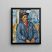 Man in Blue Smock - Paul Cézanne — framed artwork on a wall