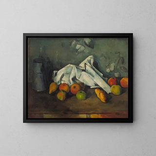 Jug and Apples - Paul Cézanne — framed artwork on a wall