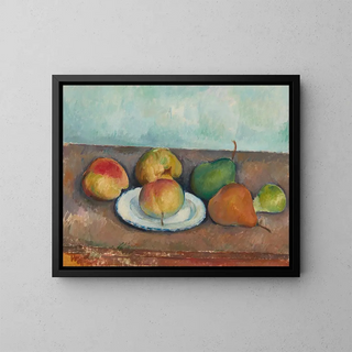 Still Life with Apples and Pears - Paul Cézanne — framed artwork on a wall
