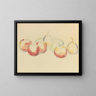 Apples and Pears - Paul Cézanne — framed artwork on a wall
