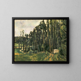 Les peupliers - Paul Cézanne — framed artwork on a wall