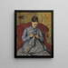 Portrait of the artist's woman - Paul Cézanne — framed artwork on a wall
